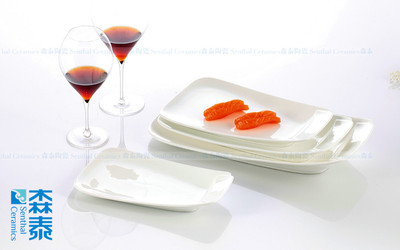 【潮州陶瓷厂家直销|酒店陶瓷餐具批发|创意餐具-中日本色梯形盘】价格,厂家,图片,碗、碟、盘,潮州市枫溪区森泰陶瓷制作厂-